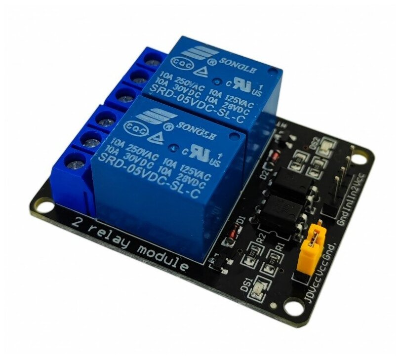 фото Модуль реле 5В 2-канала электромеханическое