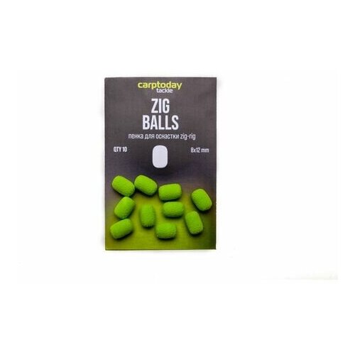 Пенка для оснастки зиг риг Carptoday Tackle Zig Balls, зеленые пенка плавающая gardner zig rig foam red 12 шт в упаковке