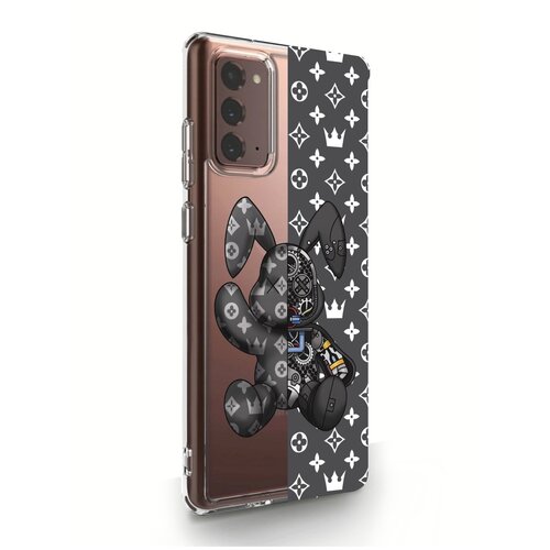 фото Прозрачный силиконовый чехол musthavecase для samsung galaxy note 20 bunny серый для самсунг галакси ноут 20 противоударный