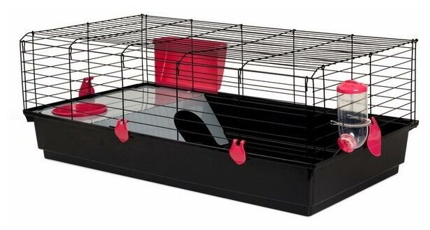 Клетка для кроликов и морских свинок VOLTREGA (536), черная, 100х55х39см (Испания) - фотография № 6