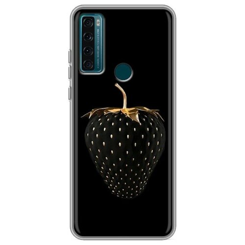 фото Дизайнерский силиконовый чехол для tcl 20 se темная клубничка 100gadgets