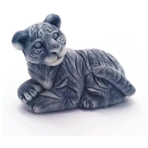 Статуэтка фигурка Тигр лежит маленький 4.5см мраморная крошка Символ 2022 года