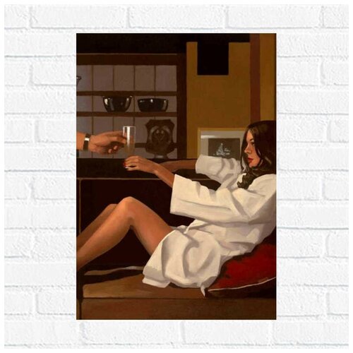 фото Постер девушка в белой рубашке джек веттриано, 30x40 см, бумага вау холст