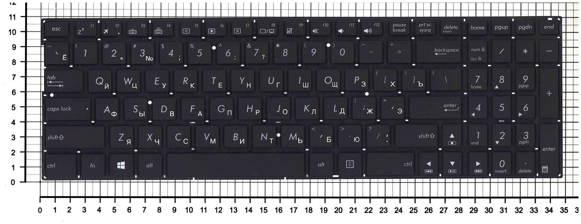 Клавиатура для ноутбука Asus Q504UA черная с подсветкой