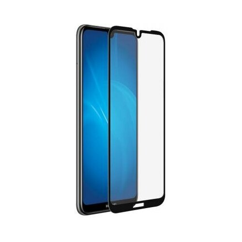 DF Закаленное стекло с цветной рамкой (fullscreen) для Huawei Y7 (2019)/Enjoy 9 DF hwColor-89 (black)