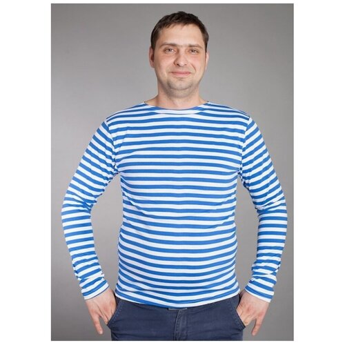 Тельняшка мужская, цвет голубой, размер 50