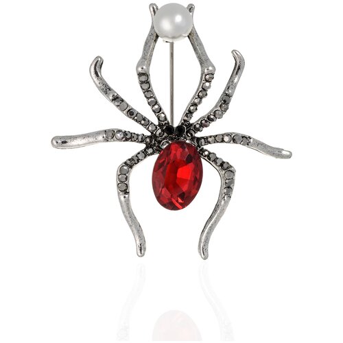 Брошь LN ONE, белый, серебряный дизайнерская брошь паук с кристаллами