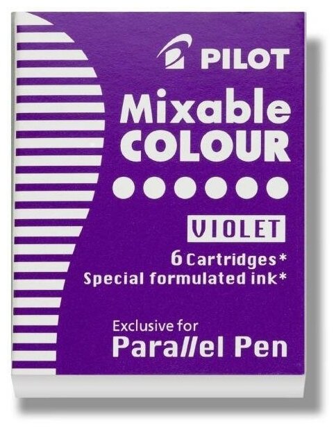 Pilot Упаковка 6 картриджей для Pilot Parallel Pen, фиолетовые