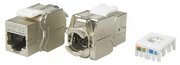 Вставка Keystone Jack RJ45 (8P8C) кат.5E экранир. KJ8-8P8C-C5e-180-TLS-SH-F-WH 180град. Toolless бел. Hyperline 426191