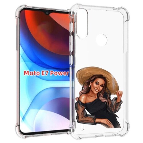 Чехол MyPads Девушка-в-боди женский для Motorola Moto E7 Power задняя-панель-накладка-бампер