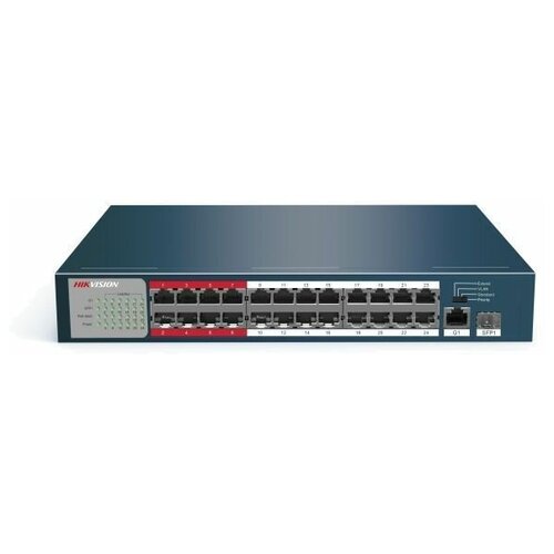 Коммутатор Hikvision DS-3E0326P-EMB 25x100Mb 1SFP 24PoE 225W неуправляемый 3709000₽