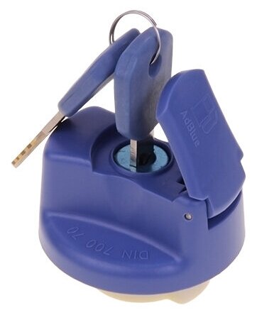 Крышка бака мочевины AdBlue d-40 пластмасса с защитой и ключом синяя KN-09