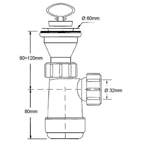 сифон для раковины 1 1 4 40 mcalpine mrw2 40wm Сифон 1 1/4 MRW2