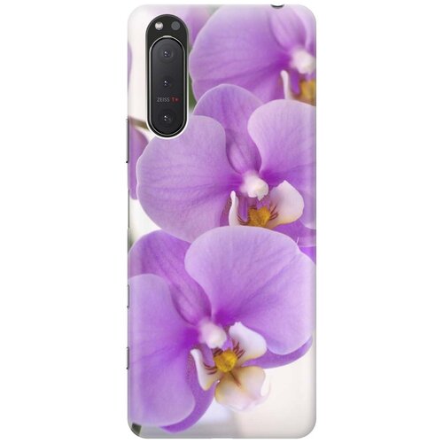 фото Силиконовый чехол на sony xperia 5 ii / сони иксперия 5 2 с принтом "сиреневые орхидеи" gosso