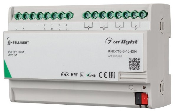 INTELLIGENT ARLIGHT Конвертер KNX-710-0-10-DIN (230V, 4x0/1-10, 4x16A) (IARL, Пластик)