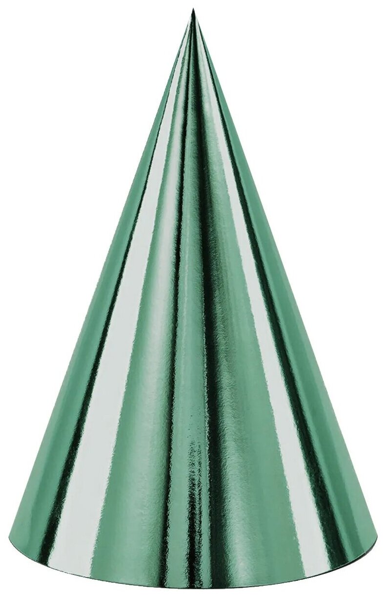 Фольгированные праздничные колпаки Веселая затея, зеленые, 6 шт