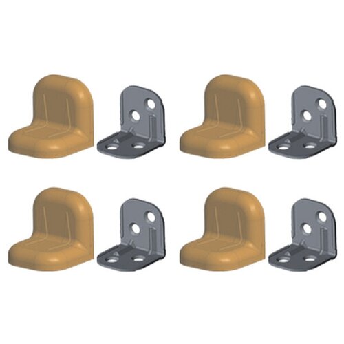 Уголок крепежный вишневый с пластиковой крышкой тип 2 (4 шт)