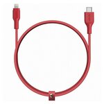 Кабель Aukey USB-C to Lightning Braided Nylon MFi 2m Red - изображение