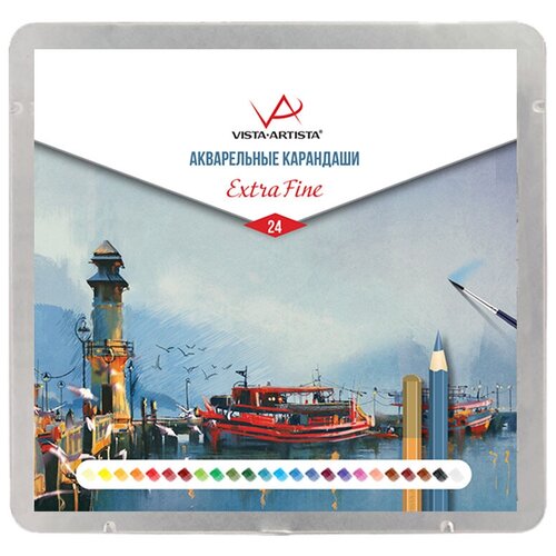 фото Vista-artista vawpm-24 акварельные карандаши extra fine набор 24 цвв металлической коробке 1 шт.