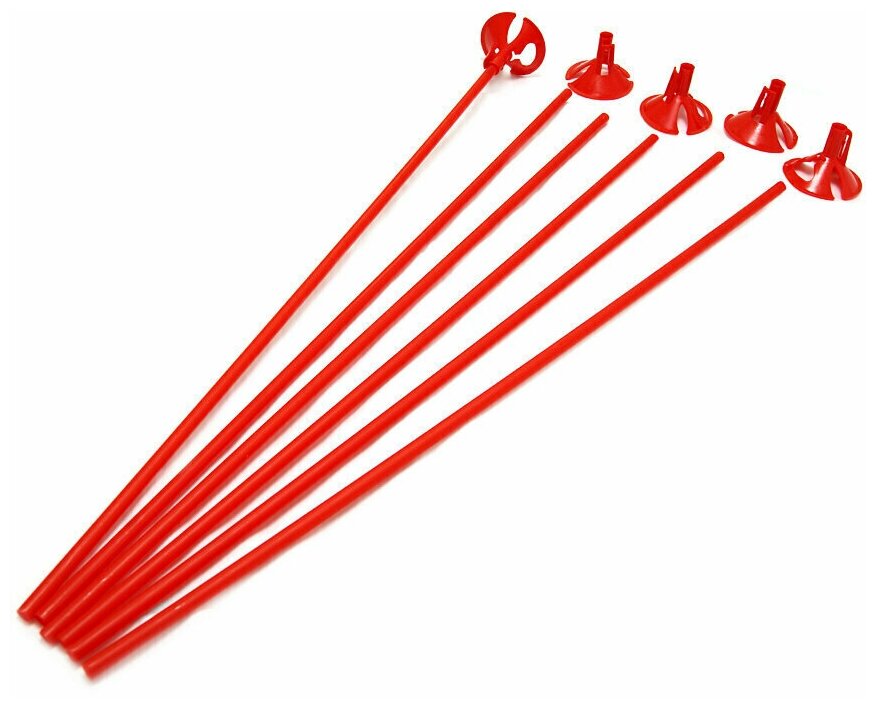 Палочки для шариков, набор 10 шт, красные