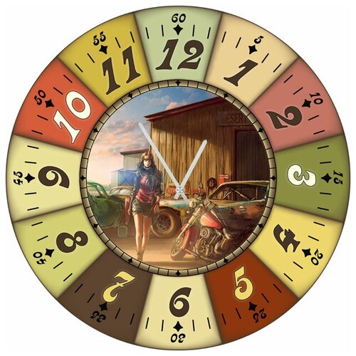 фото Svs настенные часы svs 4002411 автомото девушка