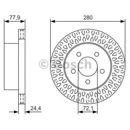 BOSCH 0986479U00 0 986 479 U00_диск тормозной передний\ Jeep Grand Cherokee/Wrangler 2.5/4.0-2.5TD 90