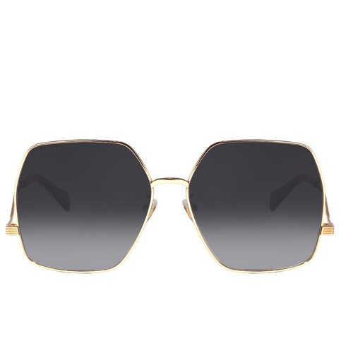Солнцезащитные очки GUCCI, золотой, серый