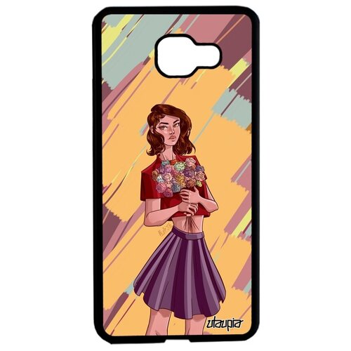 фото Ударопрочный чехол на смартфон // galaxy a5 2016 // "девушка и цветы" стиль розы, utaupia, желтый