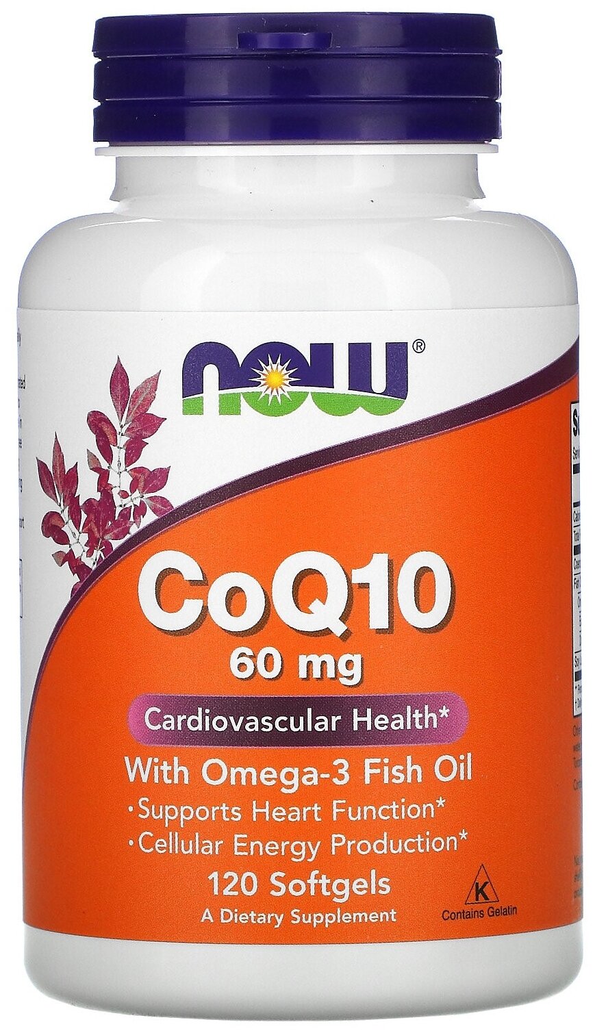 CoQ10 60 мг with Omega-3 Fish Oil, 60 мг, 200 г, 120 шт.
