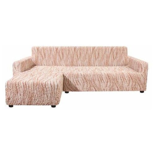 фото Чехол для мебели: чехол на угловой диван с левым выступом виста элегант крем еврочехол
