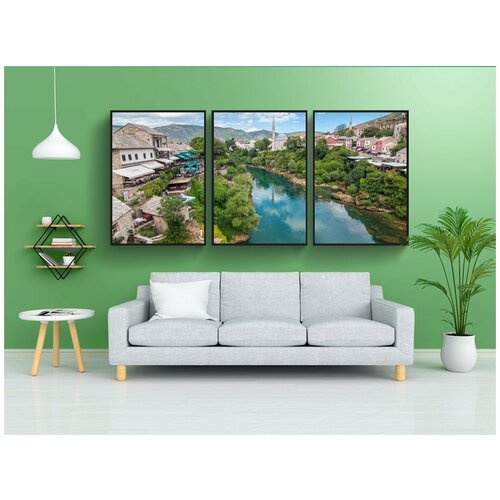 фото Набор модулных постеров для интерьера "босния, мостар, герцеговина" 60x90 см. в тубусе, без рамки lotsprints