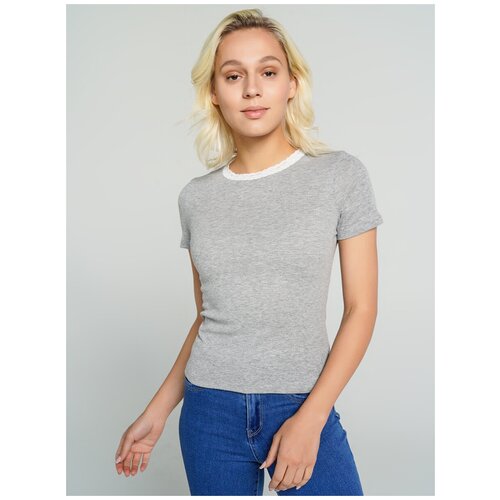 фото Футболка с кор.рукавом твое 68385 размер l, светло-серый меланж, women
