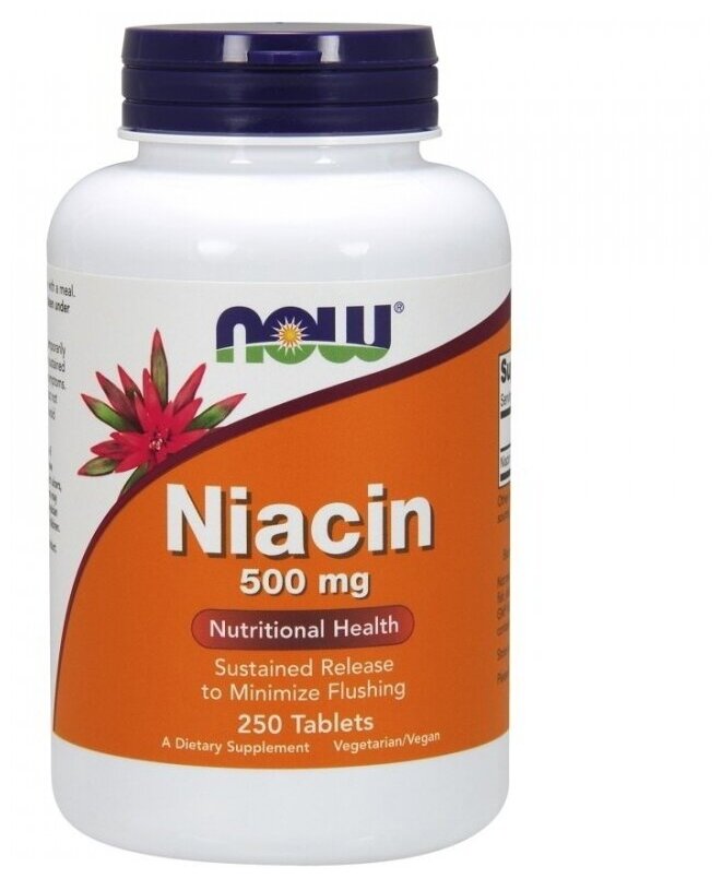 Now Foods Niacin 500mg Ниацин 500 мг 250 tablets 250 таблеток