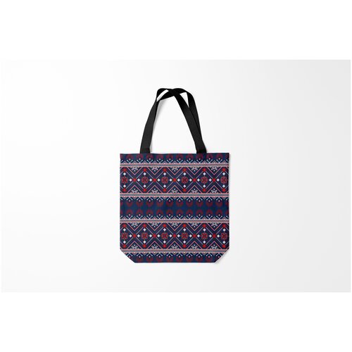 фото Сумка-шоппер / 40х40 см / патриотичные / славянская символика русские народные узоры burnettie