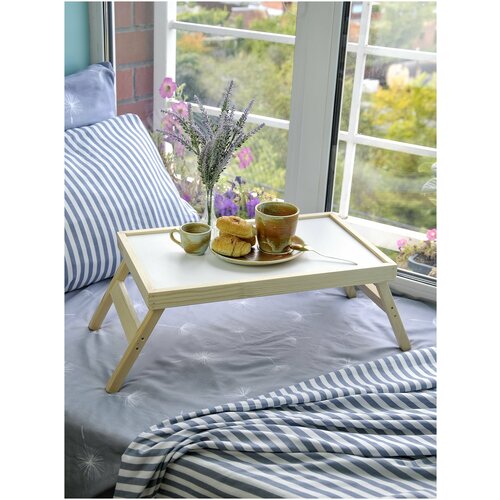 Столик-поднос деревянный для завтрака в постель/кровать/ для ноутбука/ винный/ раскладной