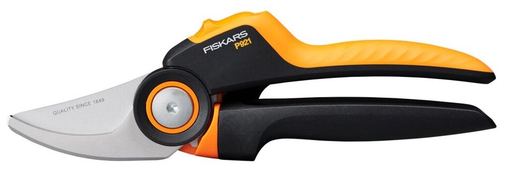 Секатор плоскостной Fiskars PowerGear P921 черный/оранжевый (1057173)