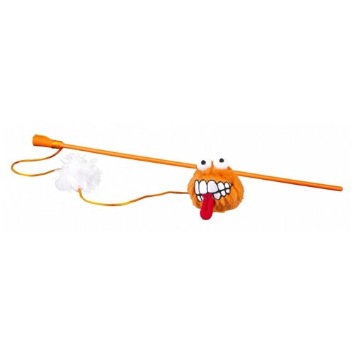 фото Rogz игрушка-дразнилка для кошек плюшевый мячик fluffy grinz с кошачьей мятой, оранжевый (catnip fluffy grnz wand) ctt05-d, 0,035 кг (2 шт) noname