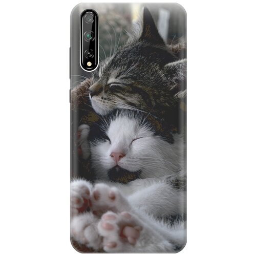 фото Силиконовый чехол на huawei y8p / honor 30i / хуавей у8р / хонор 30ай с принтом "отдыхающие котики" gosso