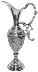 Кувшин-ваза с изящной изогнутой ручкой из бронзы с последующим серебрением