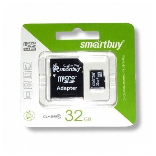 Карта памяти SMARTBUY MicroSDHC 32GB Class10 LE + адаптер карта памяти smartbuy microsdhc 16gb class10 le адаптер sb16gbsdcl10 01le