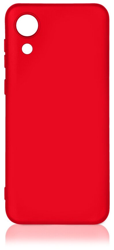 Силиконовый чехол с микрофиброй для Samsung Galaxy A03 Core DF sOriginal-33 (red) / DF / красный