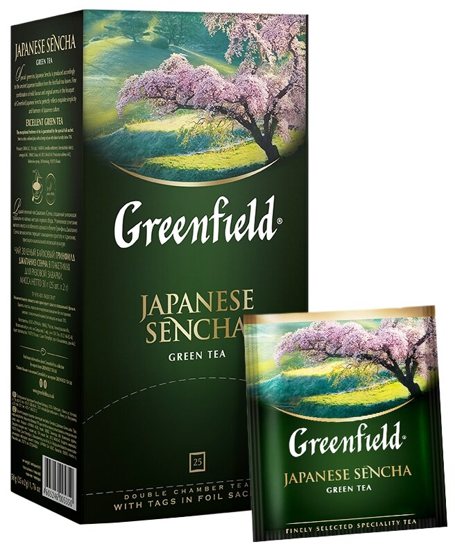 Greenfield чай зеленый пакетированный Japanese Sencha 2г*25п - фотография № 9