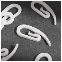 Крючки-улитка для штор и тюли пластиковые, белый (100шт.)