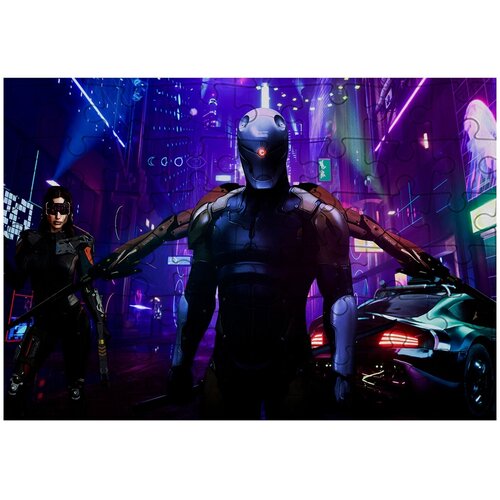 Пазл Картонный 29x20 см, размер А4, 120 деталей, модель Cyberpunk 2-4