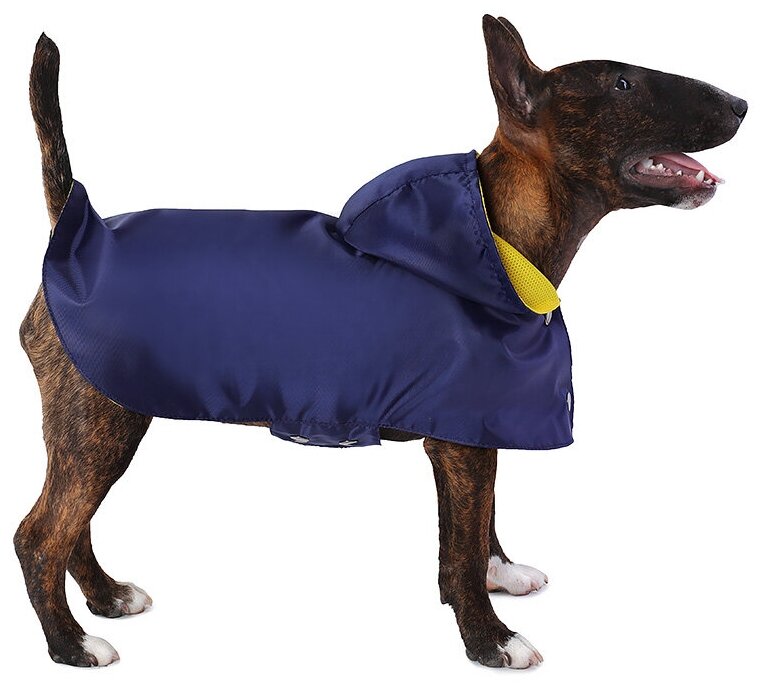Дождевик для собак Монморанси "Стиль", цвет: темно-синий, размер L, длина спины 30 см.