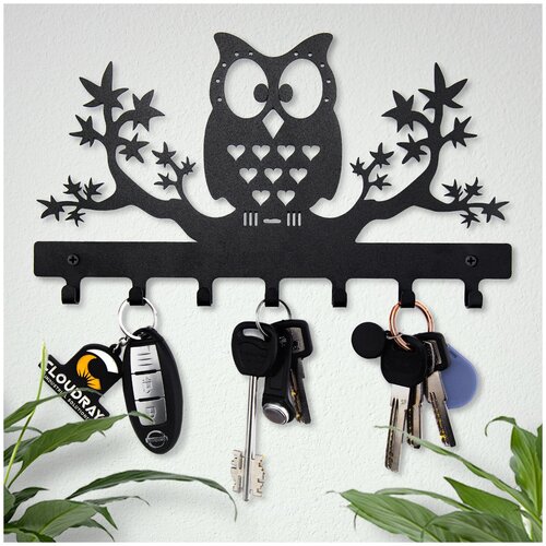 Ключница Geometria beloved owl настенная, металлическая