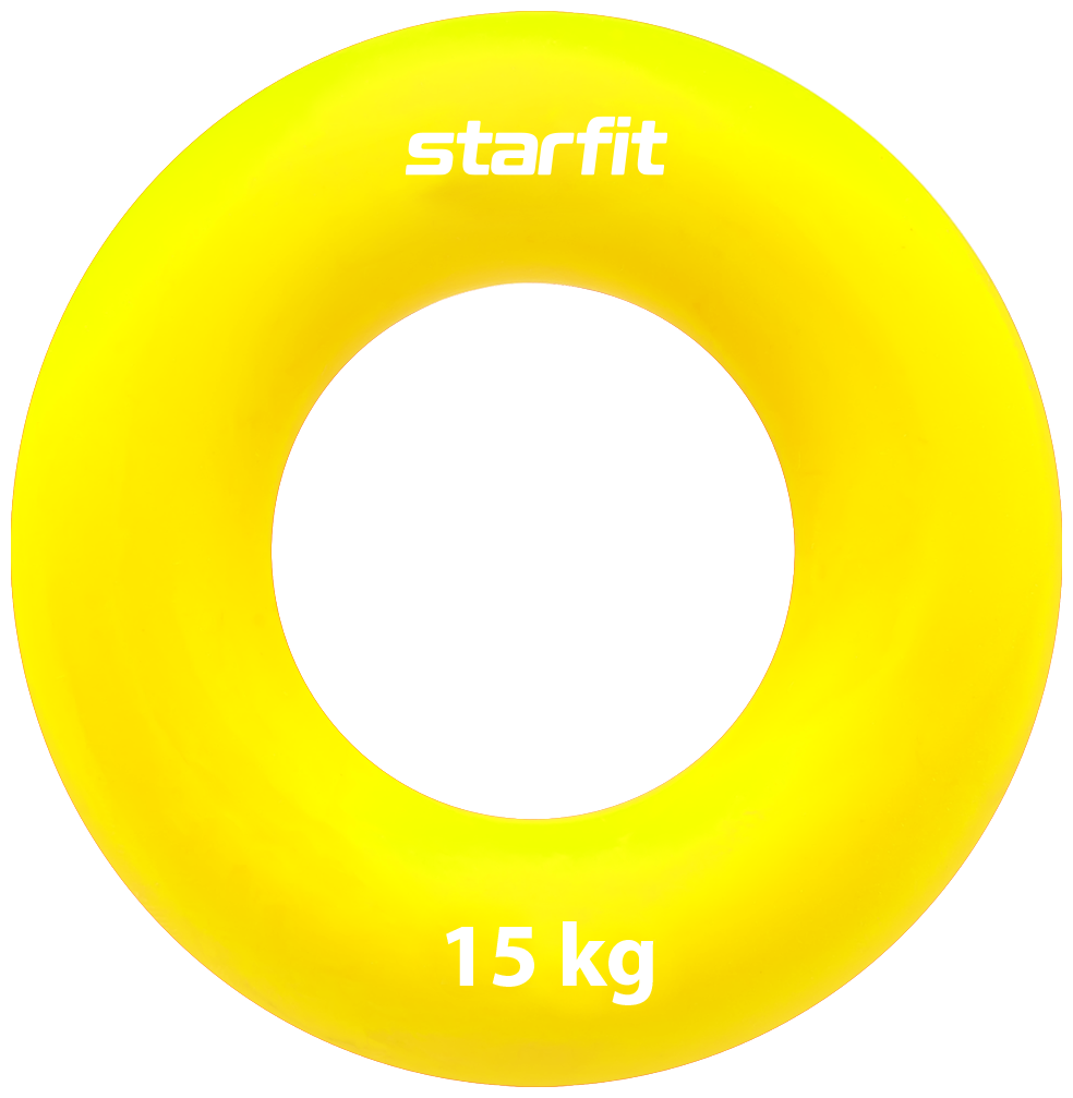 Эспандер кистевой Starfit Es-404 кольцо, 15 кг, силикагель, желтый