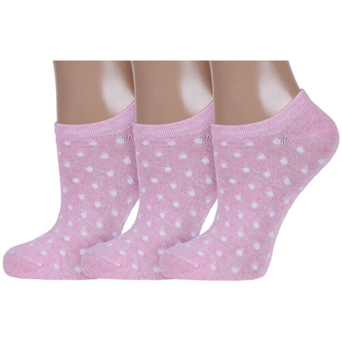 фото Комплект из 3 пар женских носков борисоглебский трикотаж 6с734, №45 светло-розовые меланж, размер 23-25
