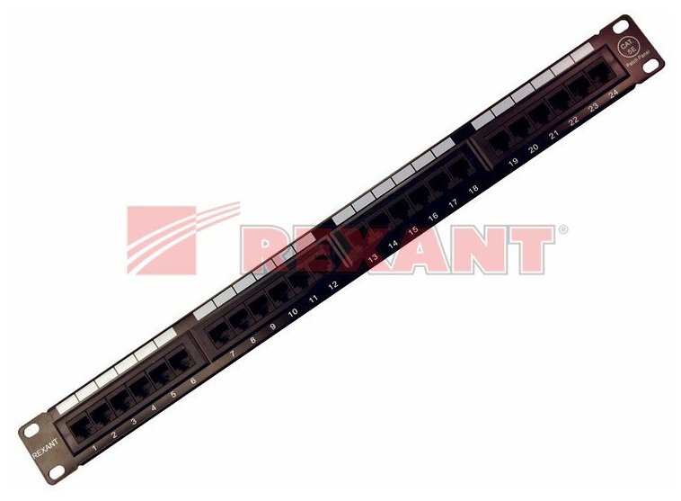Патч-панель REXANT Патч-Панель 24 гнезда RJ-45 CAT5e 19" (04-0021)