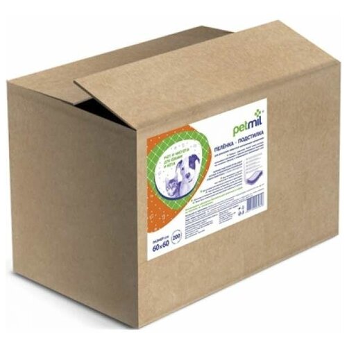 Petmil Подстилка Пеленка впитывающая одноразовая, 60 * 60 см 200 шт